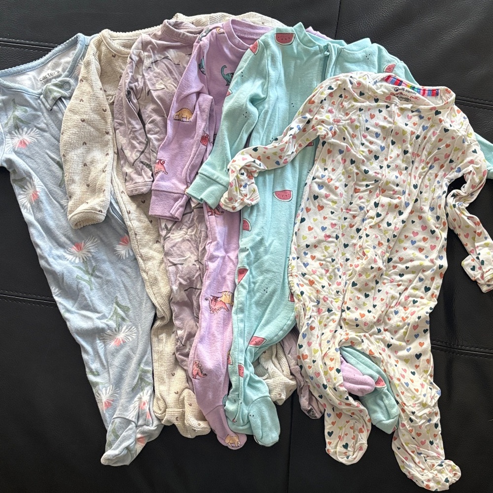 Lot of 6 Footie Sleepers